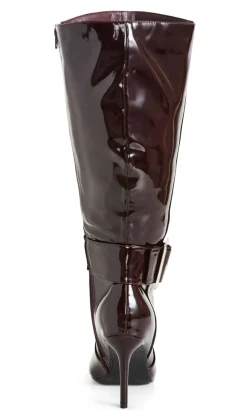 WIDE FIT Alix Long Stiletto Boot - dark cherry