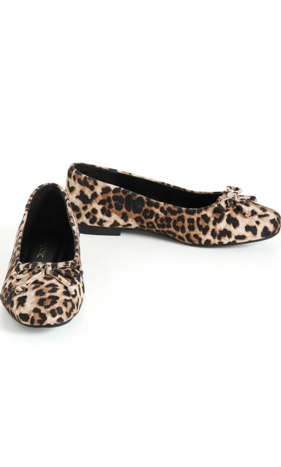 WIDE FIT Aria Leopard Ballet Flat - stone