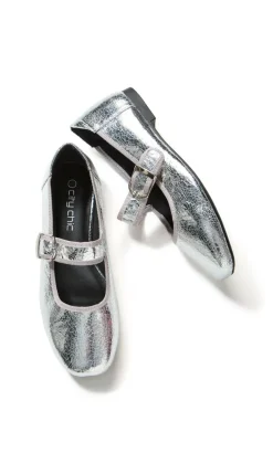 WIDE FIT Aston Ballerina Flat - metallic silver