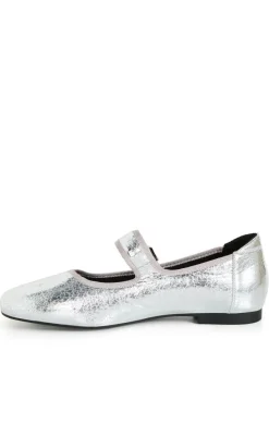 WIDE FIT Aston Ballerina Flat - metallic silver