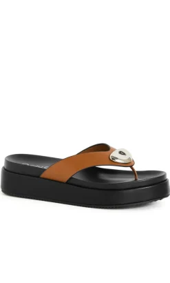 WIDE FIT Avery Platform Sandal - tan