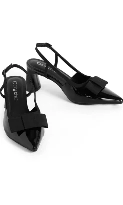 WIDE FIT Belle Bow Heel - black