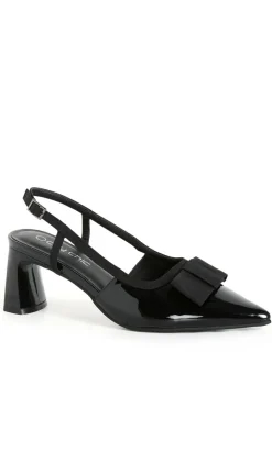 WIDE FIT Belle Bow Heel - black