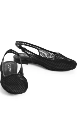 WIDE FIT Bianca Mesh Slingback Flat - black