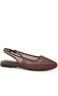 WIDE FIT Bianca Mesh Slingback Flat - espresso