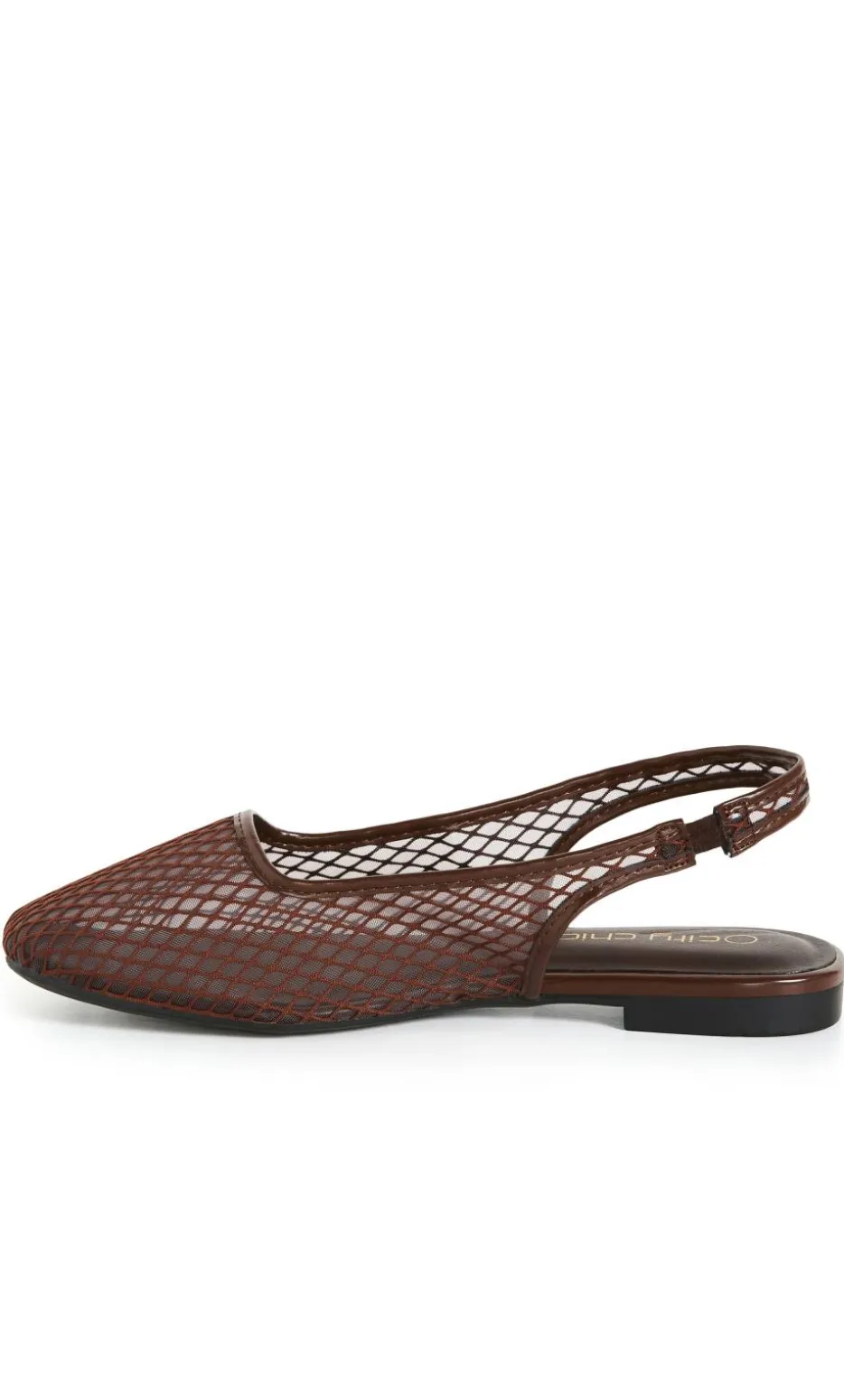 WIDE FIT Bianca Mesh Slingback Flat - espresso
