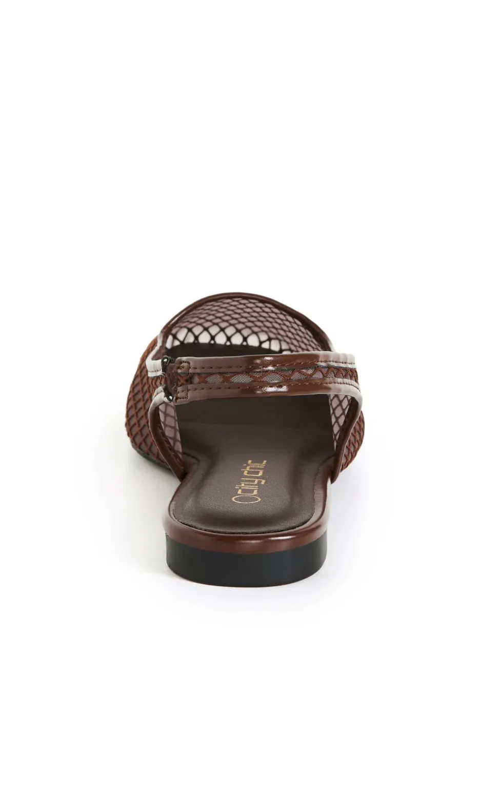 WIDE FIT Bianca Mesh Slingback Flat - espresso