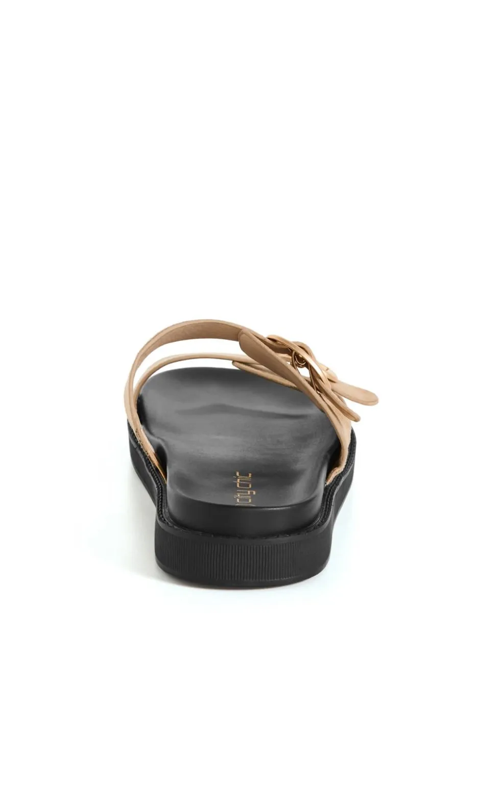 WIDE FIT Casey Dual Buckle Slide - almond