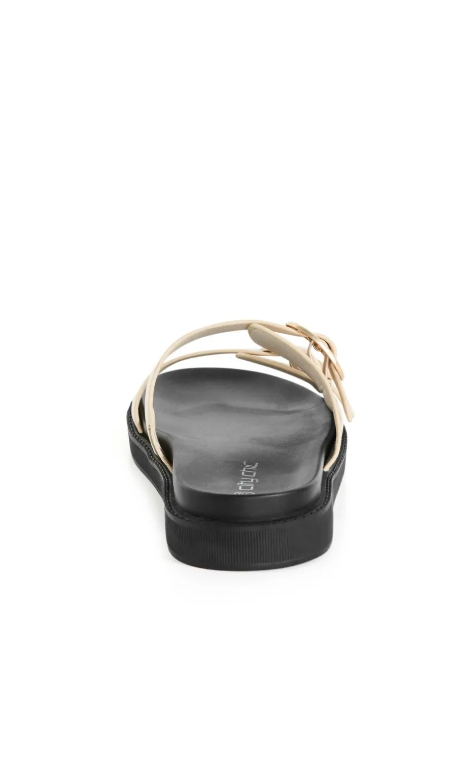 WIDE FIT Casey Dual Buckle Slide - stone
