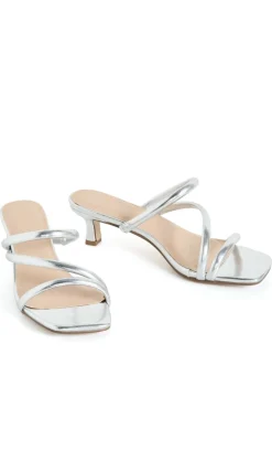 WIDE FIT Dana Kitten Heel - silver