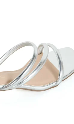 WIDE FIT Dana Kitten Heel - silver