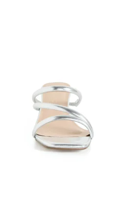 WIDE FIT Dana Kitten Heel - silver