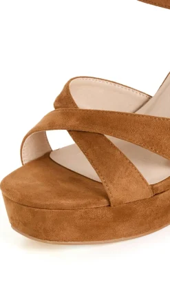 WIDE FIT Demi Platform Heel - caramel