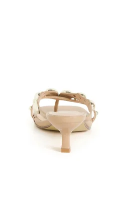 WIDE FIT Elara Stud Kitten Heel - almond