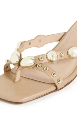 WIDE FIT Elara Stud Kitten Heel - almond