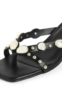 WIDE FIT Elara Stud Kitten Heel - black