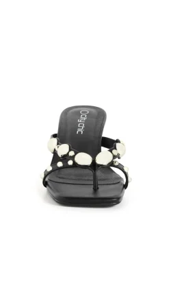 WIDE FIT Elara Stud Kitten Heel - black