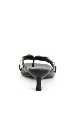 WIDE FIT Elara Stud Kitten Heel - black