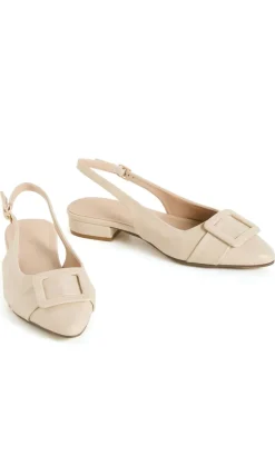 WIDE FIT Elise Slingback Flat - beige