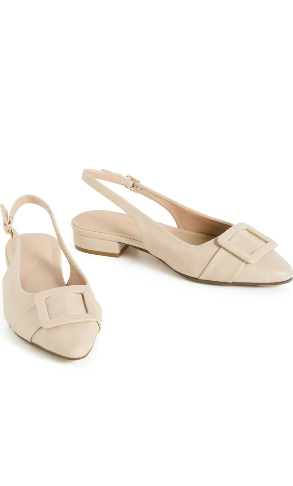 WIDE FIT Elise Slingback Flat - beige