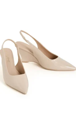 WIDE FIT Ella Slingback Wedge - nude