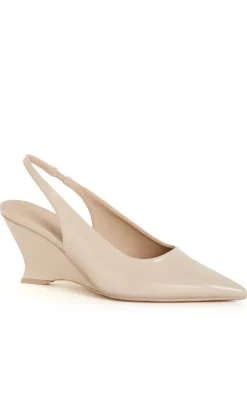 WIDE FIT Ella Slingback Wedge - nude