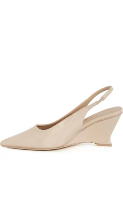 WIDE FIT Ella Slingback Wedge - nude