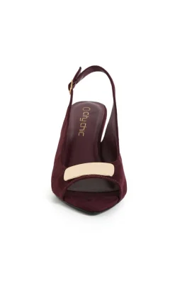 WIDE FIT Elle Slingback Wedge - dark cherry