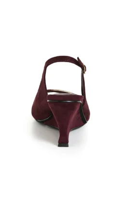 WIDE FIT Elle Slingback Wedge - dark cherry