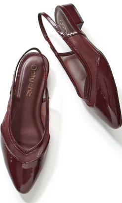 WIDE FIT Elsie Slingback Flat - merlot