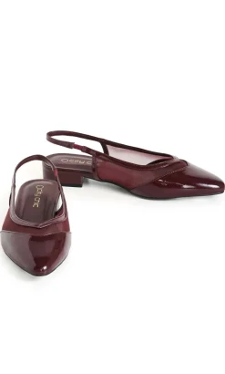 WIDE FIT Elsie Slingback Flat - merlot