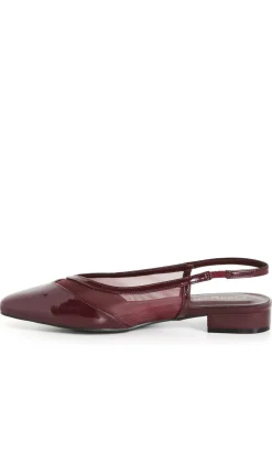 WIDE FIT Elsie Slingback Flat - merlot