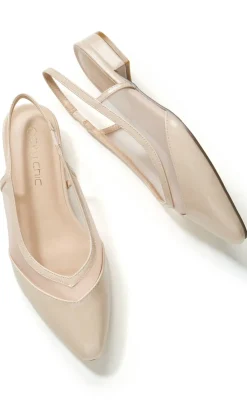 WIDE FIT Elsie Slingback Flat - beige
