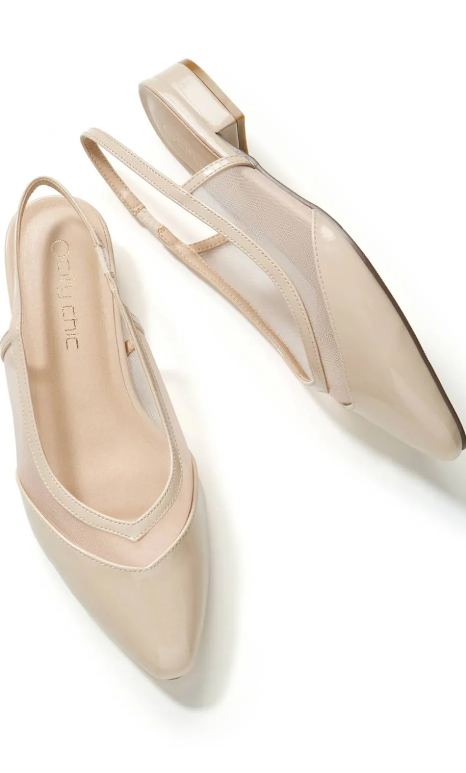 WIDE FIT Elsie Slingback Flat - beige