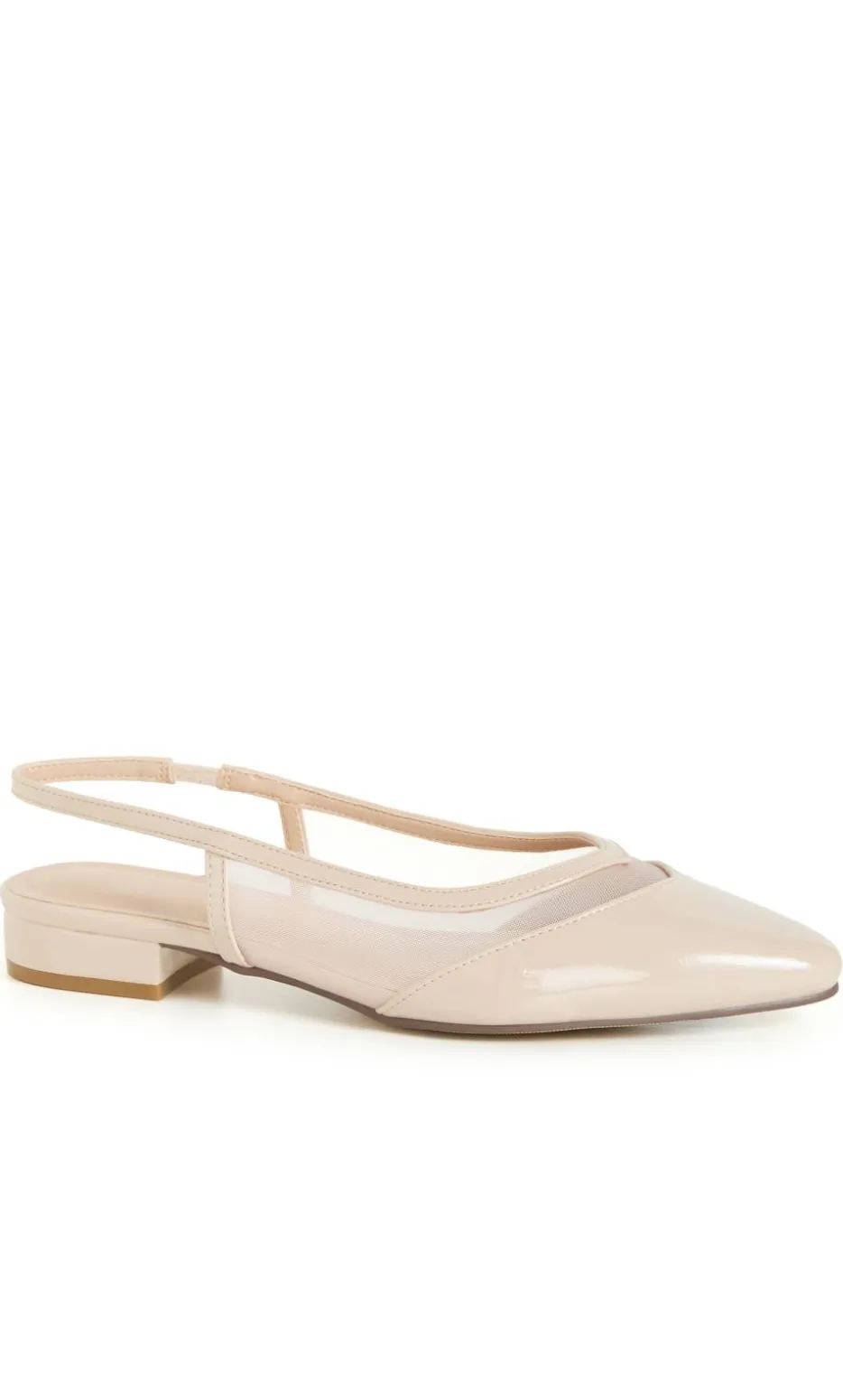 WIDE FIT Elsie Slingback Flat - beige
