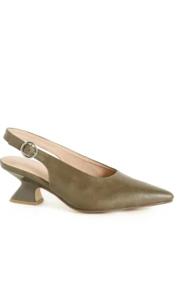 WIDE FIT Eve Slingback Heel - khaki