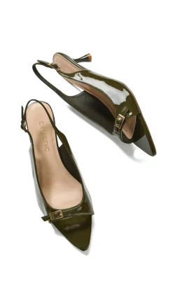 WIDE FIT Eve Slingback Heel - olive