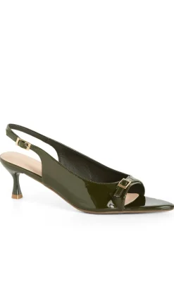 WIDE FIT Eve Slingback Heel - olive