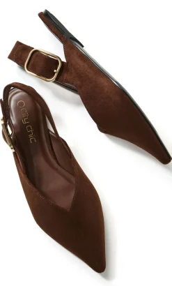 WIDE FIT Gianna Slingback Flat - espresso