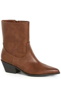 WIDE FIT Indi Ankle Boot - caramel