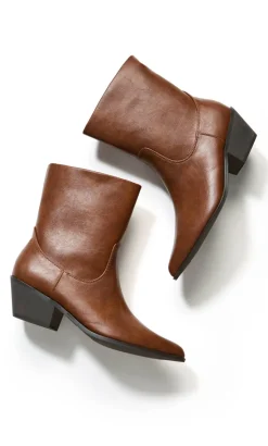 WIDE FIT Indi Ankle Boot - caramel