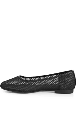 WIDE FIT Indi Mesh Ballet Flat - black