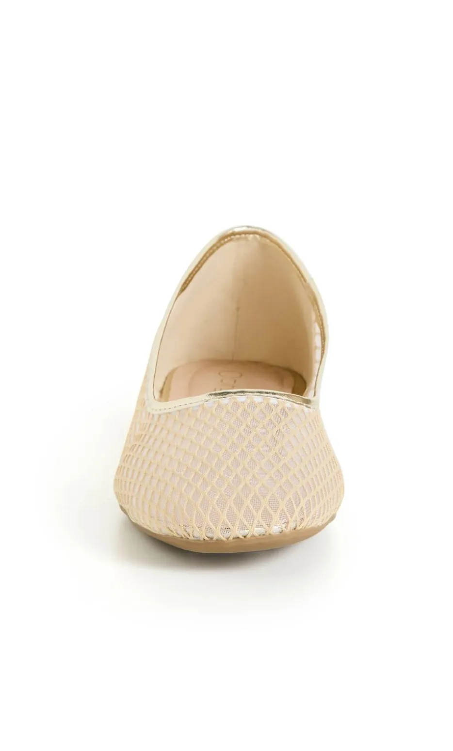WIDE FIT Indi Mesh Ballet Flat - gold