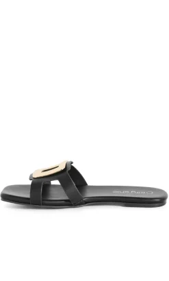 WIDE FIT Jada Square Detail Slide - black
