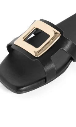 WIDE FIT Jada Square Detail Slide - black