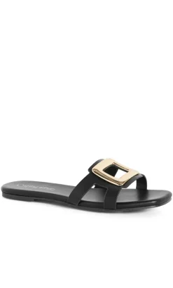 WIDE FIT Jada Square Detail Slide - black