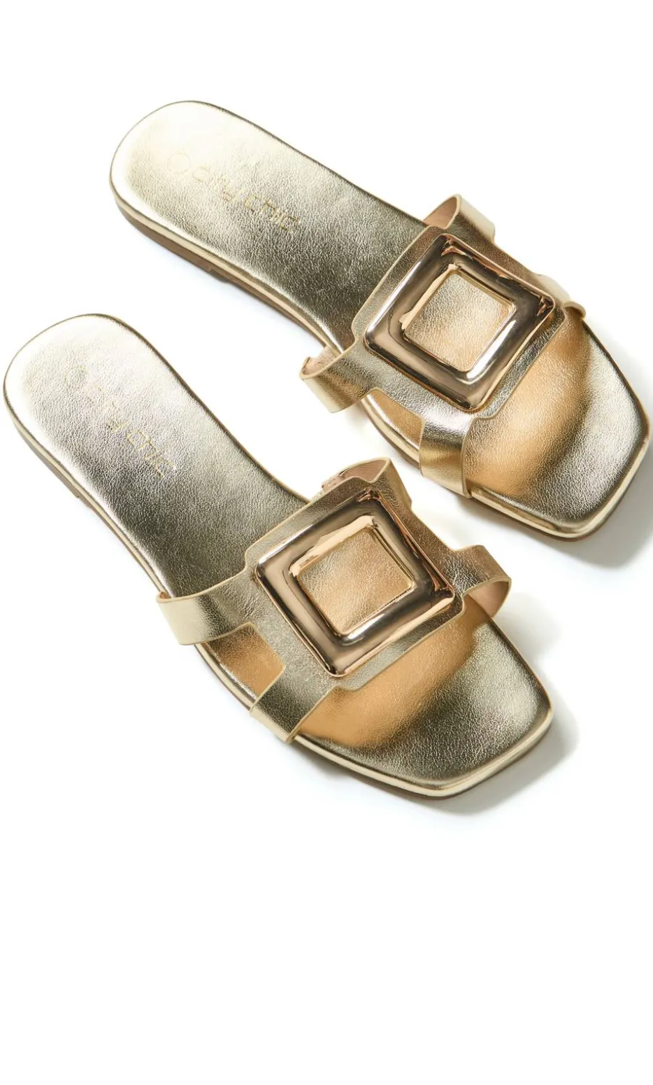 WIDE FIT Jada Square Detail Slide - gold