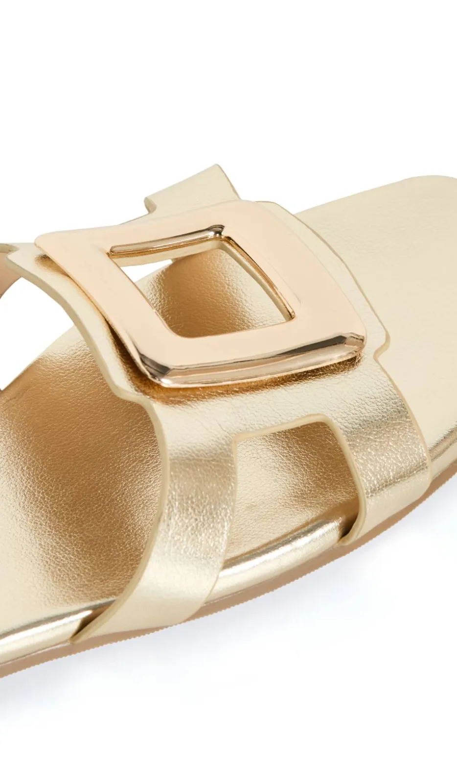 WIDE FIT Jada Square Detail Slide - gold
