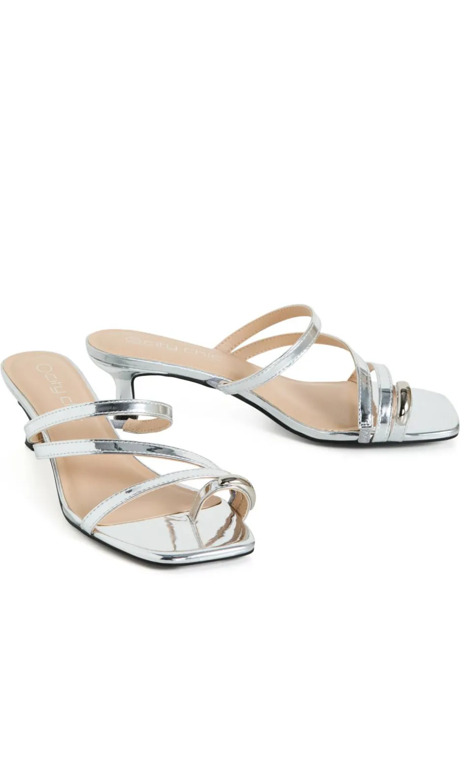 WIDE FIT Jasmine Heel - silver