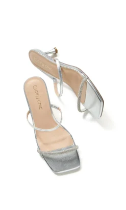 WIDE FIT Keira Kitten Heel - silver